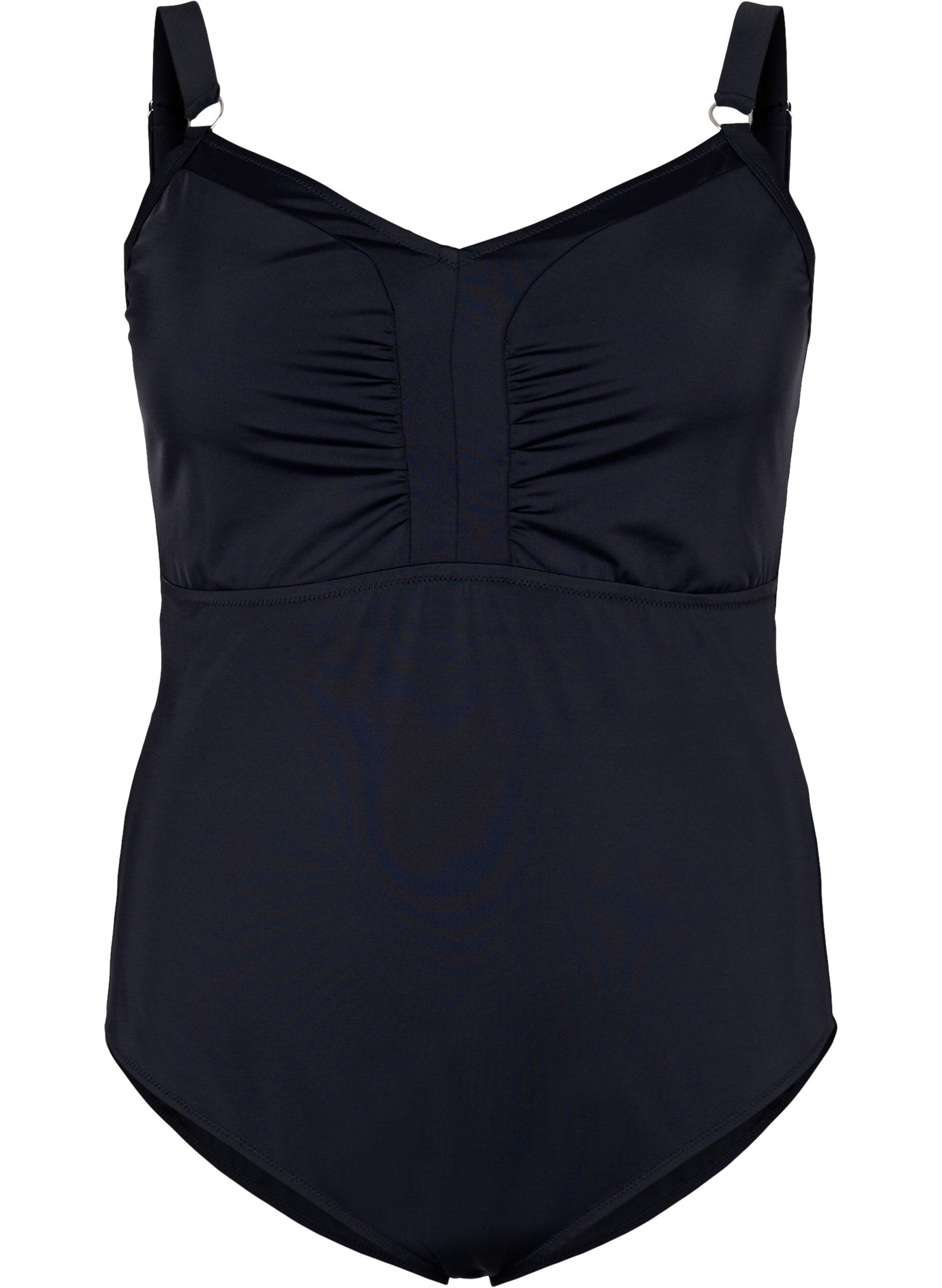 Zizzifashion Swimsuit with drapes, Black, Packshot image number 0