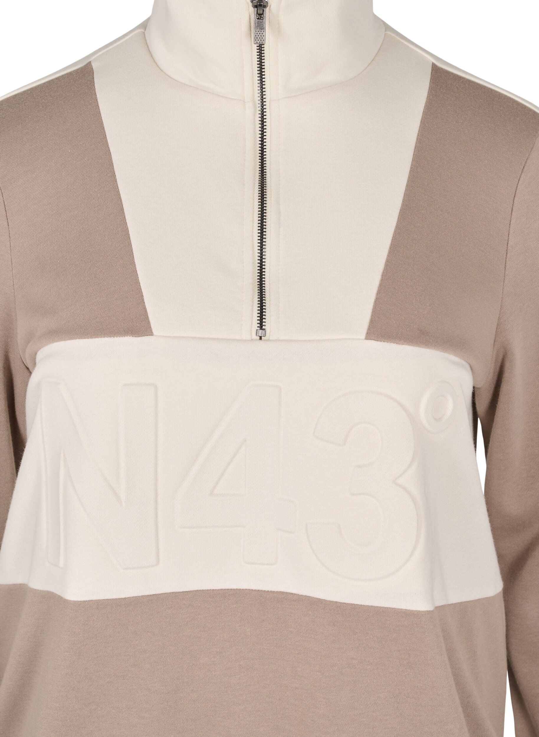 Zizzifashion Colour-block sweatshirt, Timber Wolf/Birch, Packshot image number 2