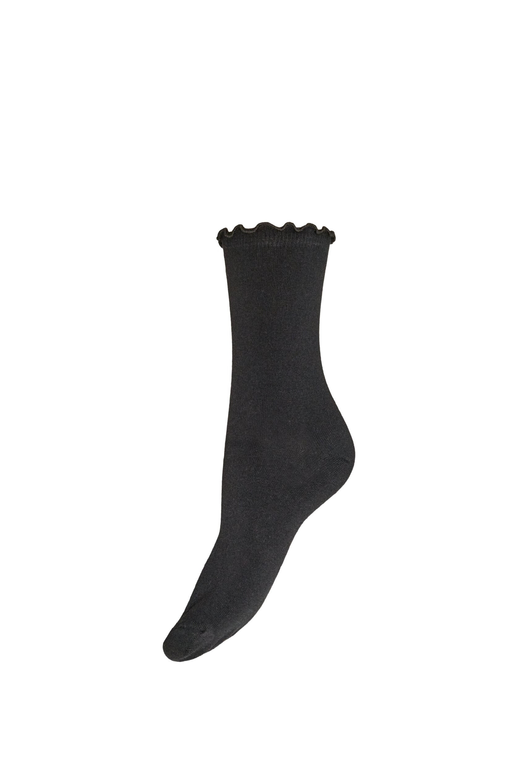 ZizzifashionCotton socks with wavy hem, Black, Packshot image number 0