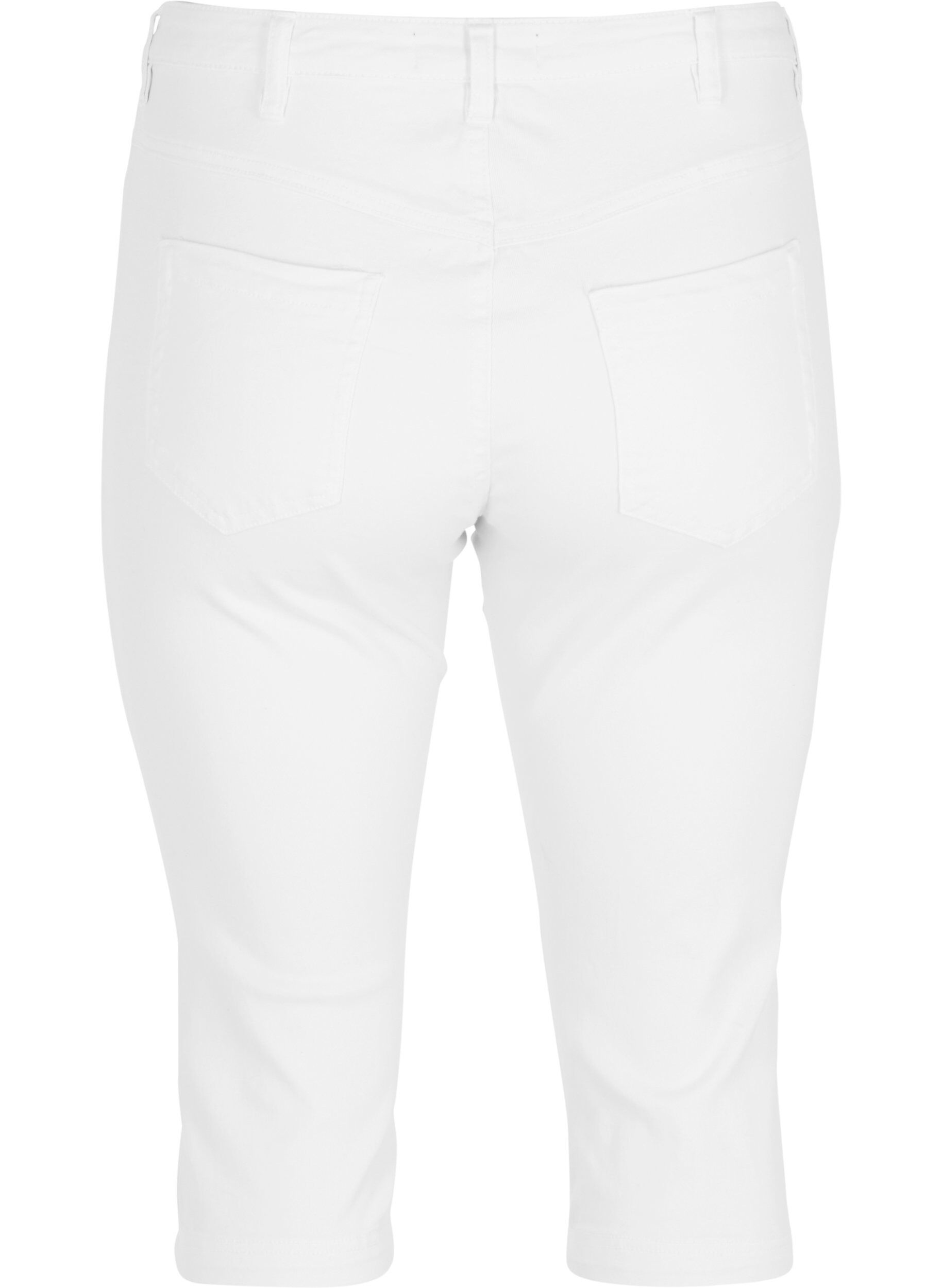Zizzifashion High-waisted Amy capri jeans with super slim fit, White, Packshot image number 1
