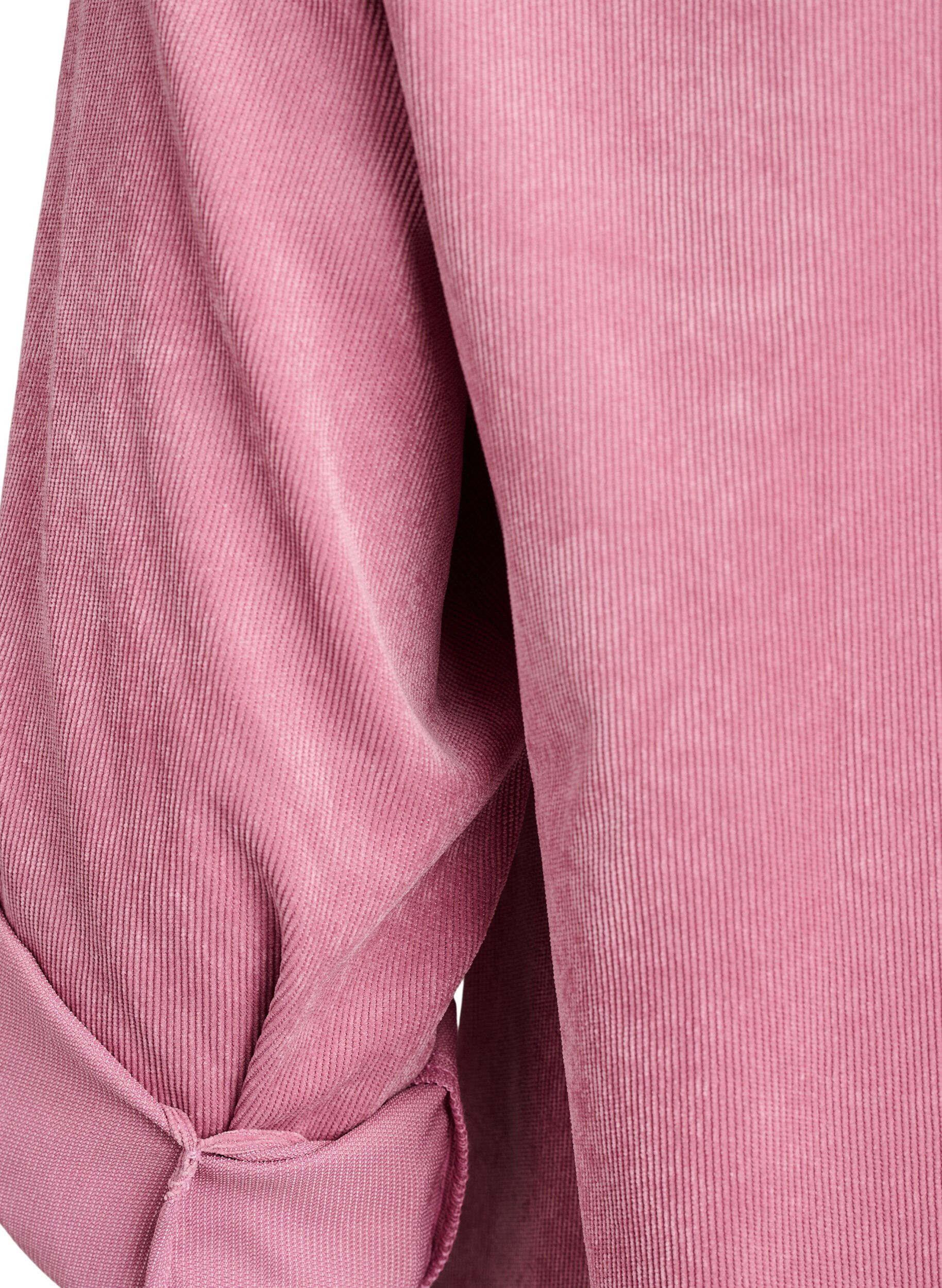 Zizzifashion Corduroy dress with zipper and 3/4 sleeves, Rose, Packshot image number 3