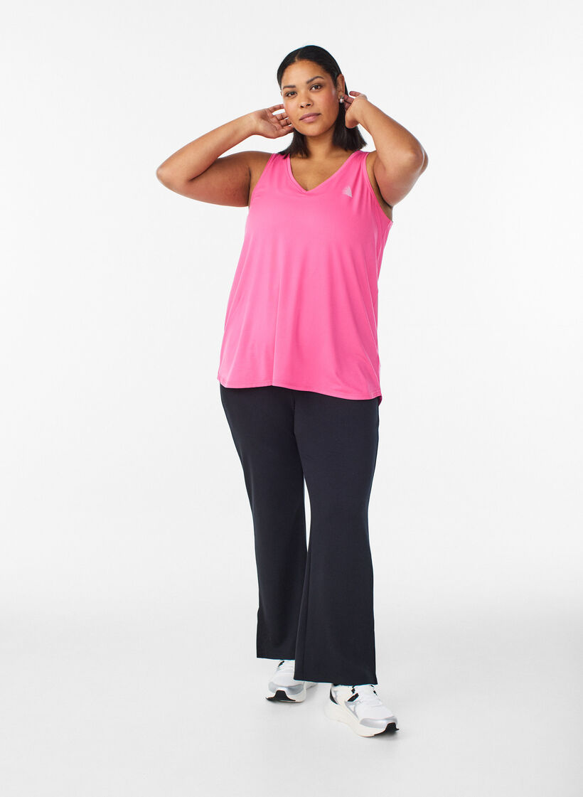 Workout top with v-neck, Pink, Model image number 1