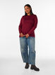 Long-sleeved blouse in wool and viscose, Red, Model image number 1