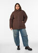 Winter jacket with hood and adjustable waist, Brown, Model image number 1