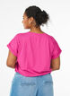 Short sleeve cotton blend T-shirt, Rose, Model image number 2