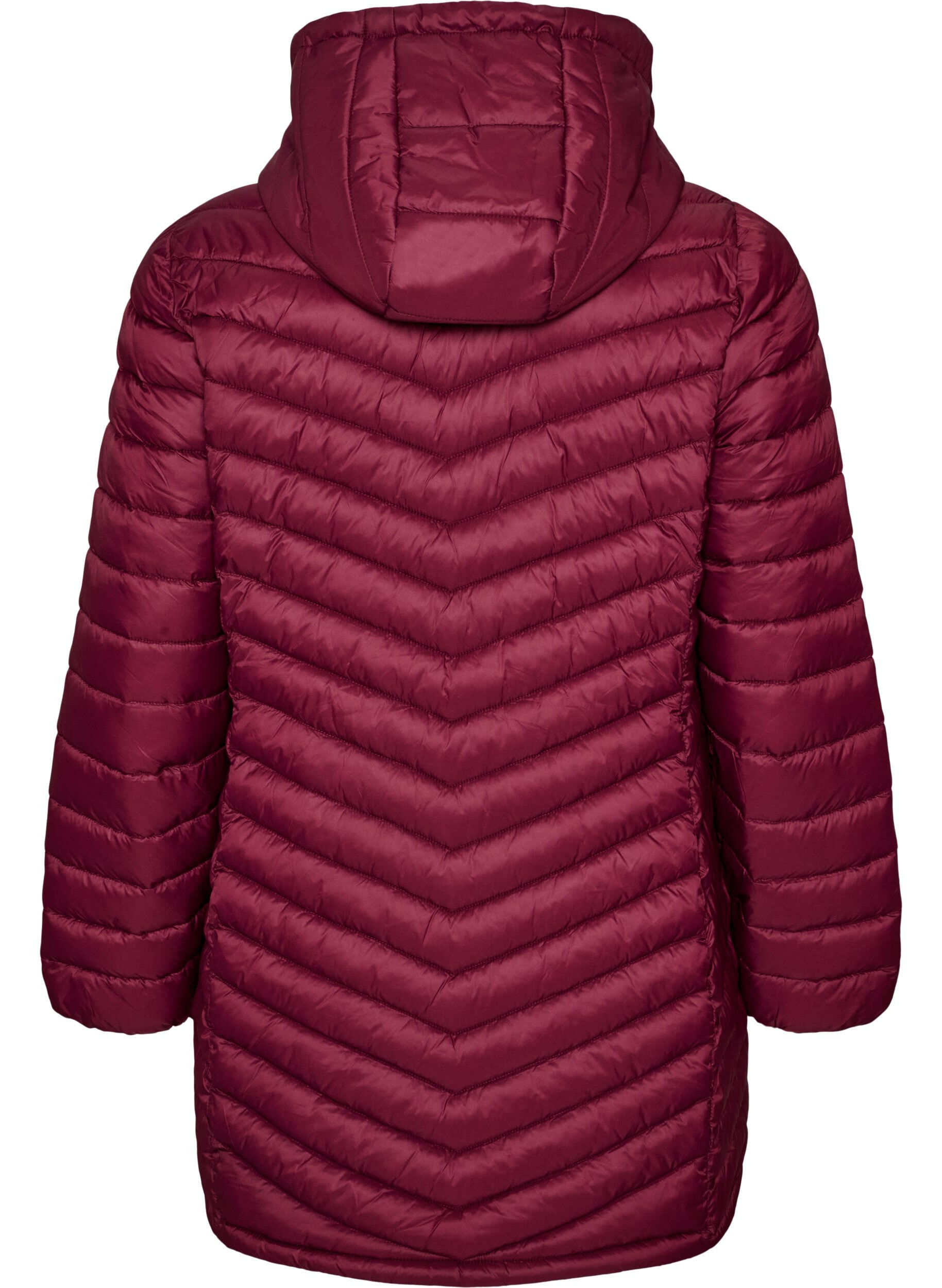 ZizzifashionLightweight jacket with pockets and detachable hood, Red, Packshot image number 1