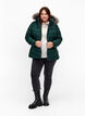 Short puffer jacket with hood, Green, Model image number 1
