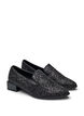 Wide fit - Loafers with glitter, Black, Packshot image number 1