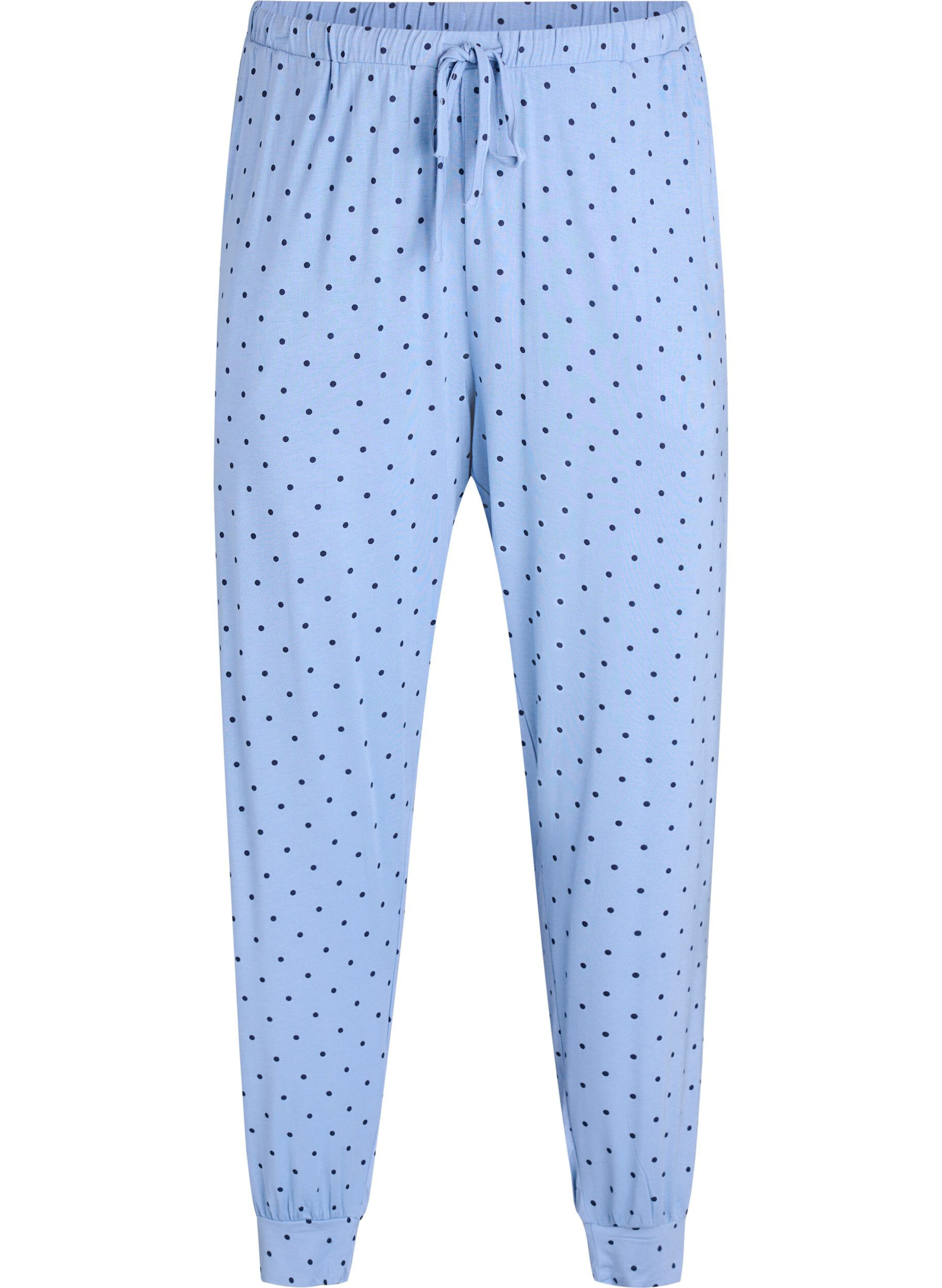 ZizzifashionNight trousers in modal with high waist, Blue, Packshot image number 0