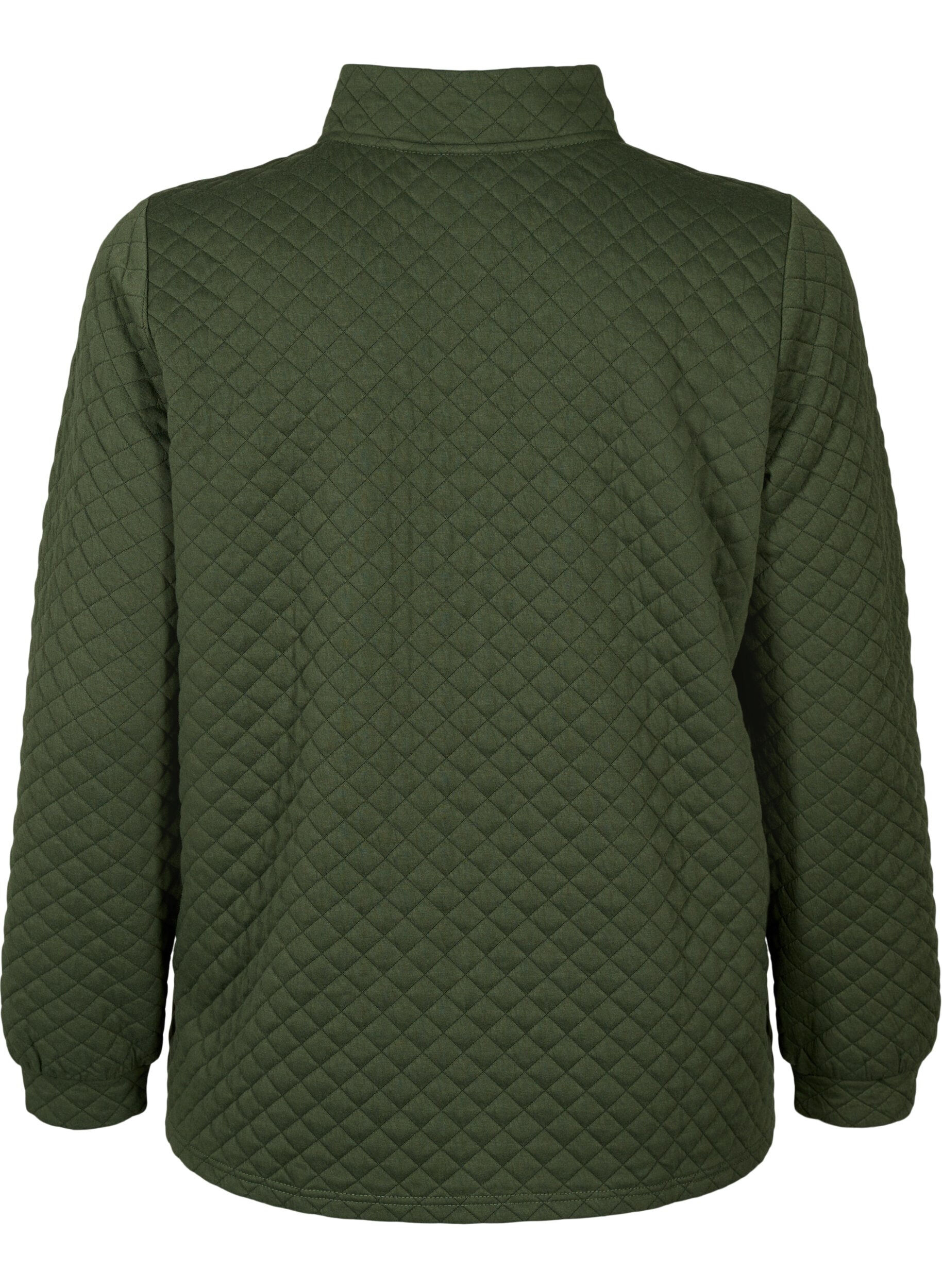 Zizzifashion Quilted jumper with zip, Thyme, Packshot image number 1