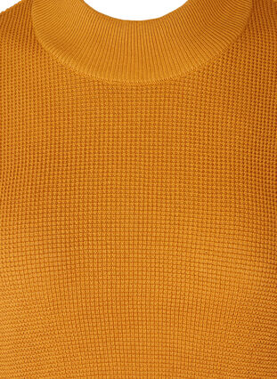 Short-sleeved knitted poncho with a high neck, Spruce Yellow, Packshot image number 2