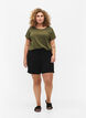 Loose-fitting viscose shorts with ribbing, Black, Model image number 3