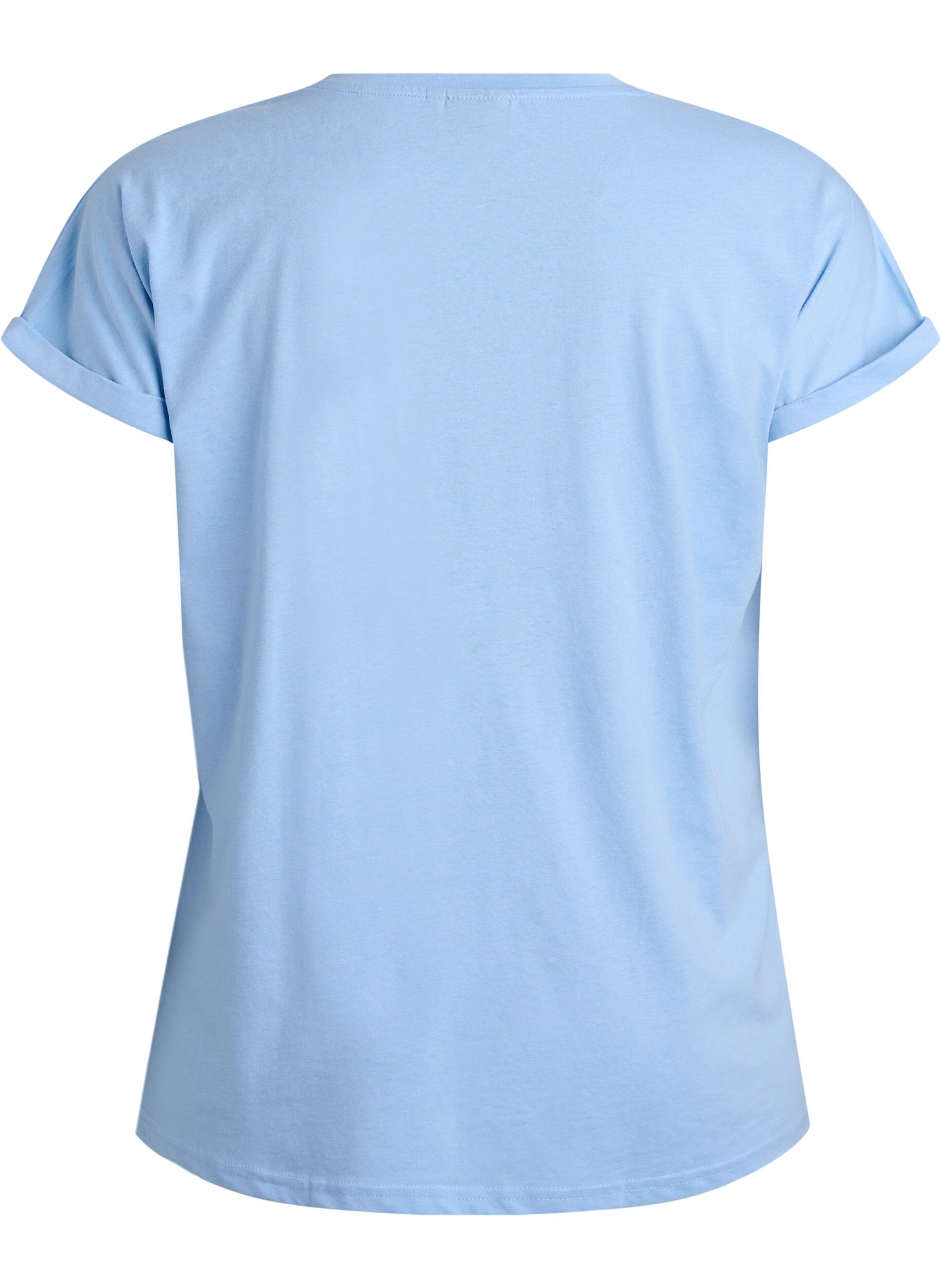 Zizzifashion Short-sleeved t-shirt in a cotton blend, Light Blue, Packshot image number 1
