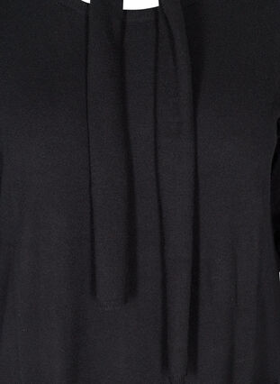 Long-sleeved knitted dress with pockets, Black, Packshot image number 2