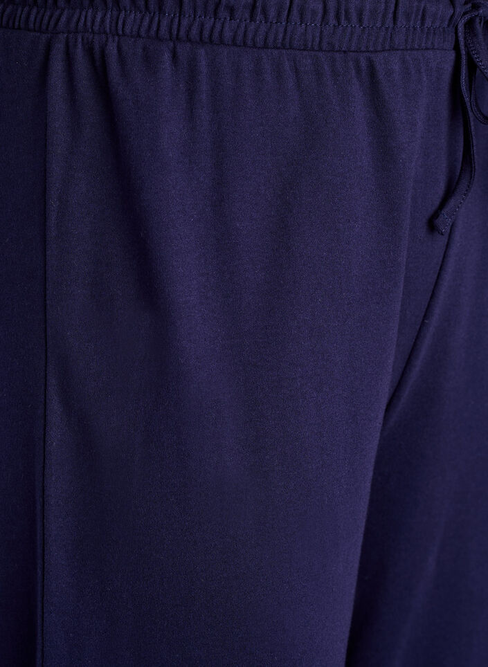 Cotton pyjama trousers with high waist, Blue, Packshot image number 2