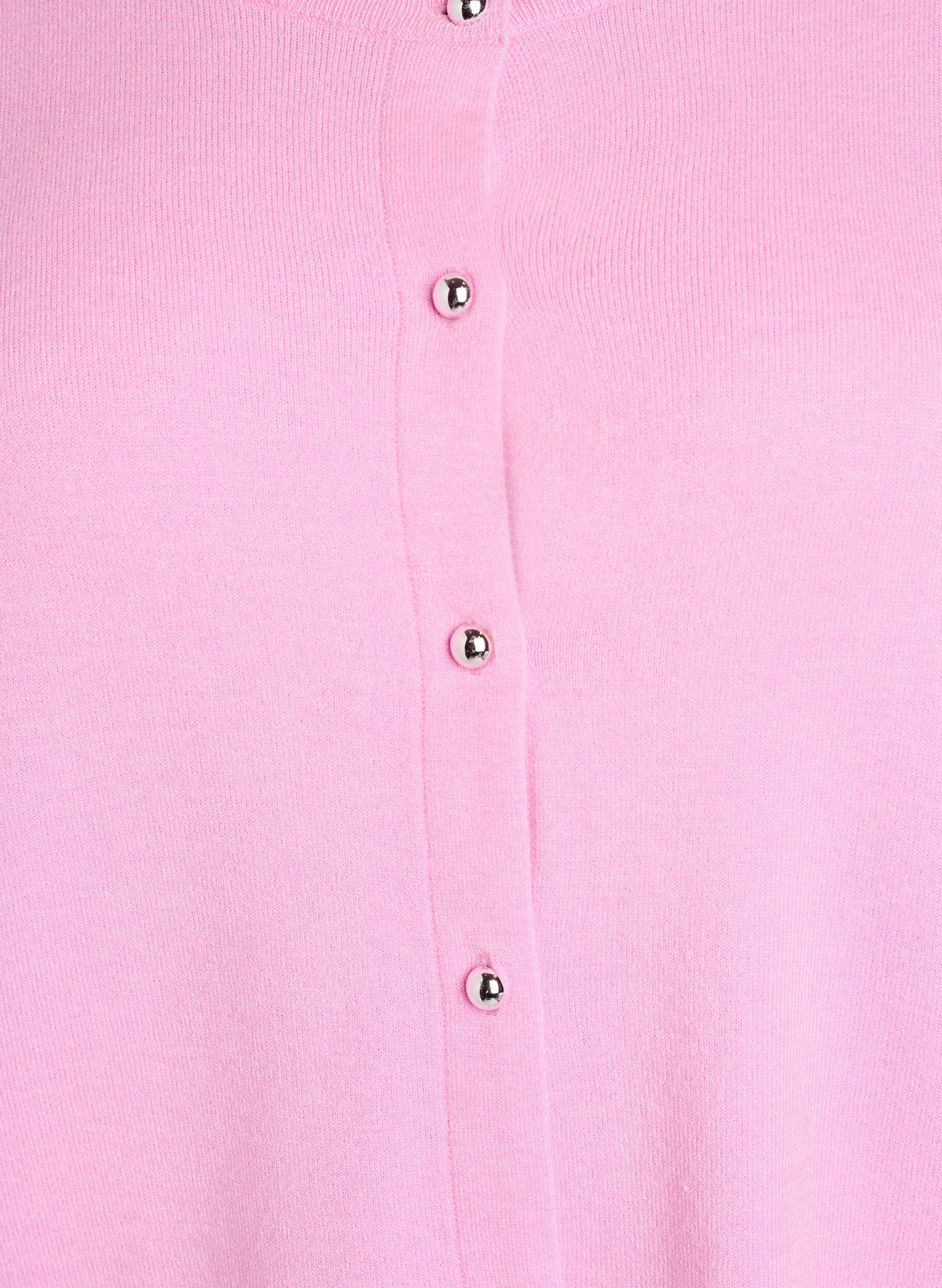 ZizzifashionCardigan with round buttons, Pink, Packshot image number 2
