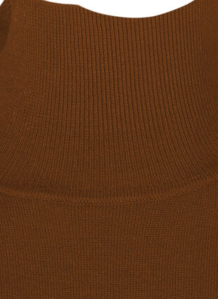 High neck knitted blouse made from a viscose mix, Caramel Cafe, Packshot image number 2