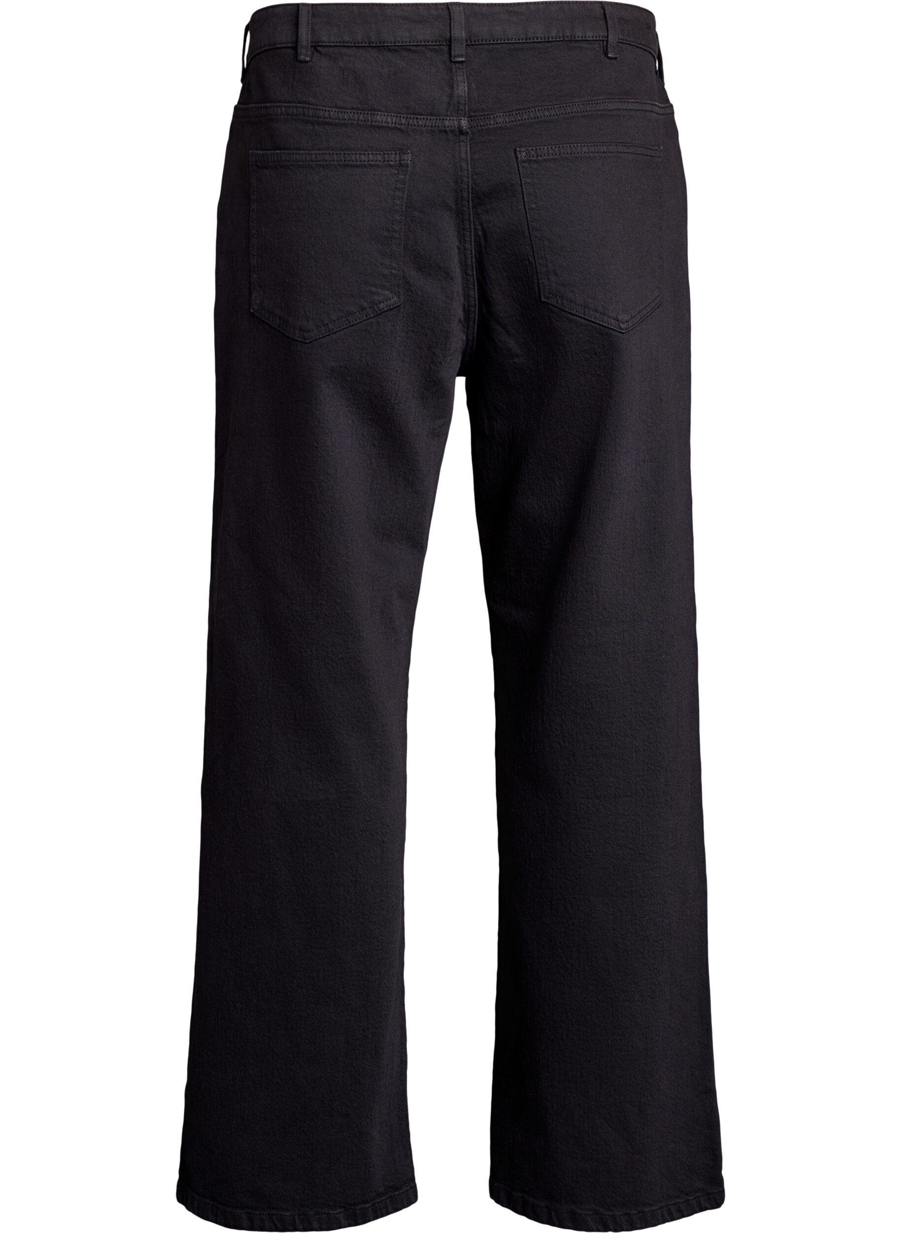 Zizzifashion Wide leg jeans with high waist, Black, Packshot image number 1