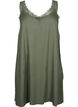Strap dress in viscose with lace, Thyme, Packshot image number 0
