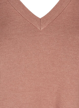 V-neck knitted top, Burlwood melange, Packshot image number 2