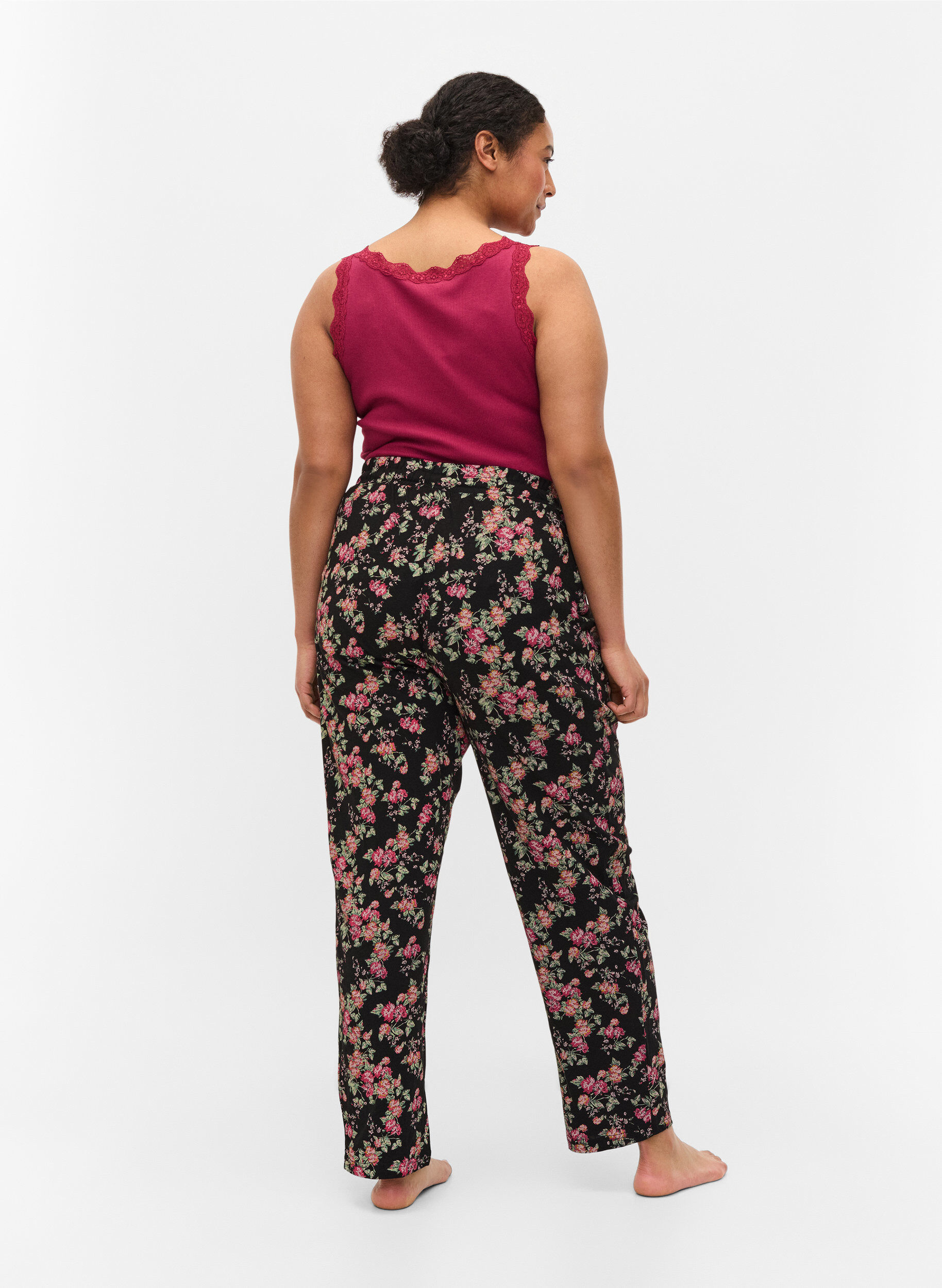 Zizzifashion Pyjama bottoms , Black Pink Oran Flow, Model image number 0