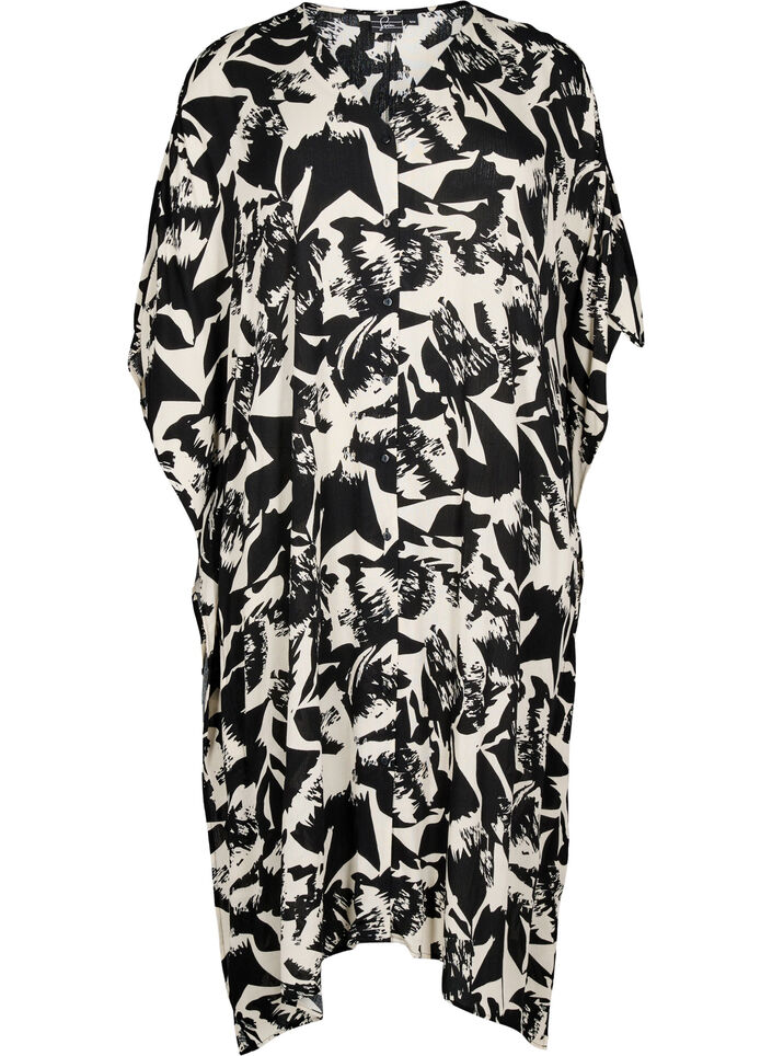 Kaftan beach dress with buttons, Beige, Packshot image number 0