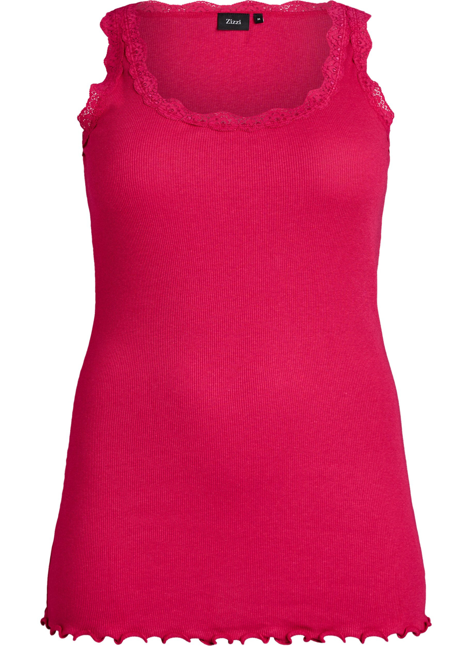 Zizzifashion Top with lace trim, Pink, Packshot image number 0