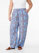 Loose trousers in patterned cotton muslin, Light Blue, Model image number 2