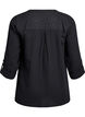 Blouse in cotton muslin with broderie anglaise, Black, Packshot image number 1