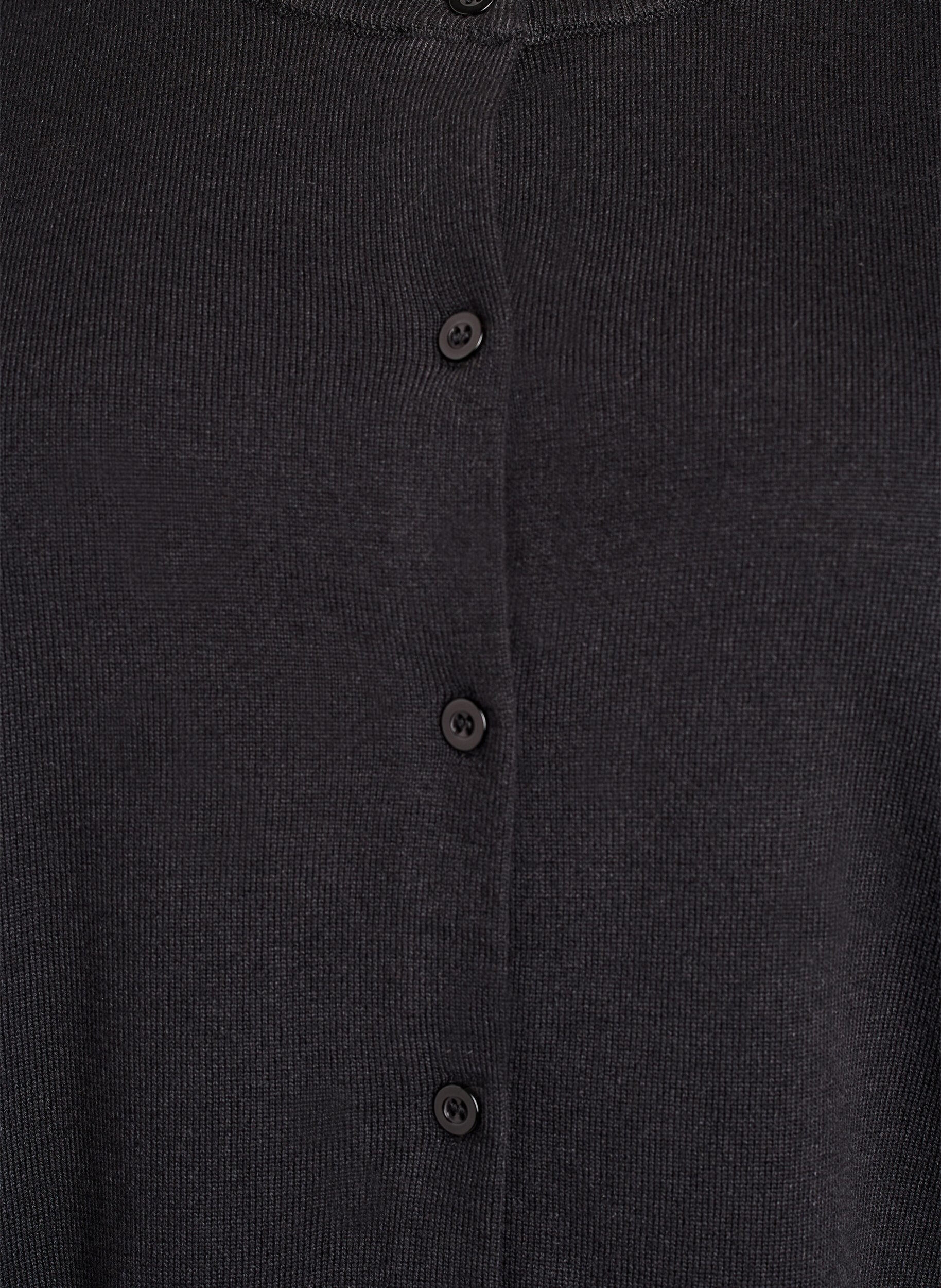 ZizzifashionFine-knit cardigan with round neck, Black, Packshot image number 2