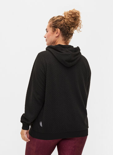 Structured sporty cardigan with zip, Black, Model image number 1