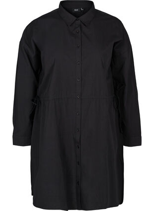 Cotton tunic with button fastening, Black, Packshot image number 0