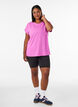 Solid-coloured training T-shirt, Purple, Model image number 1