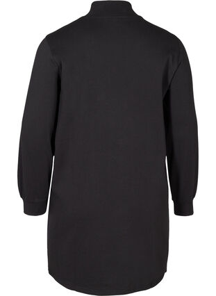 Sweater dress with pockets and a zip, Black w. Burlwood, Packshot image number 1