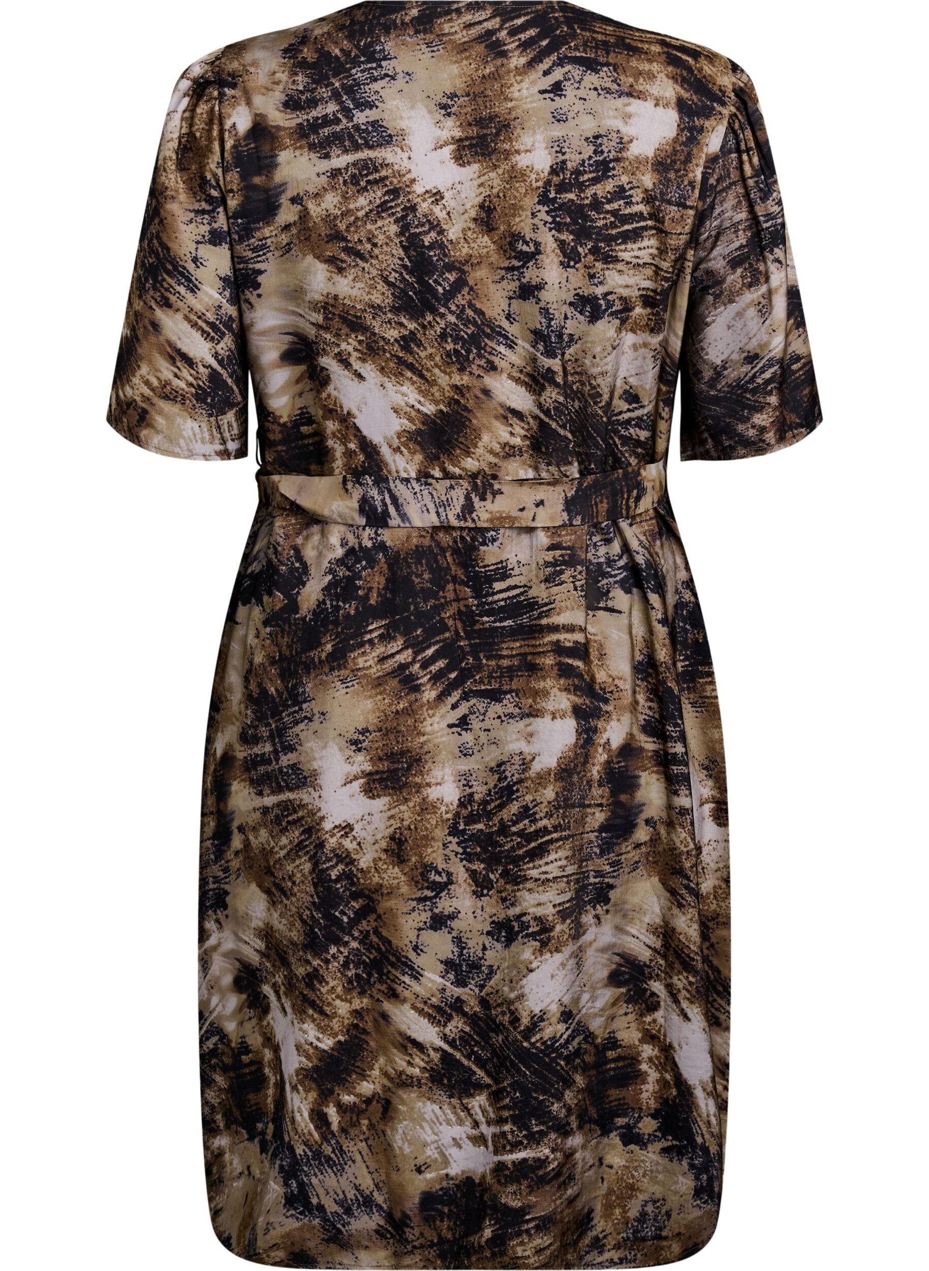 Zizzifashion Printed wrap dress, Green, Packshot image number 1
