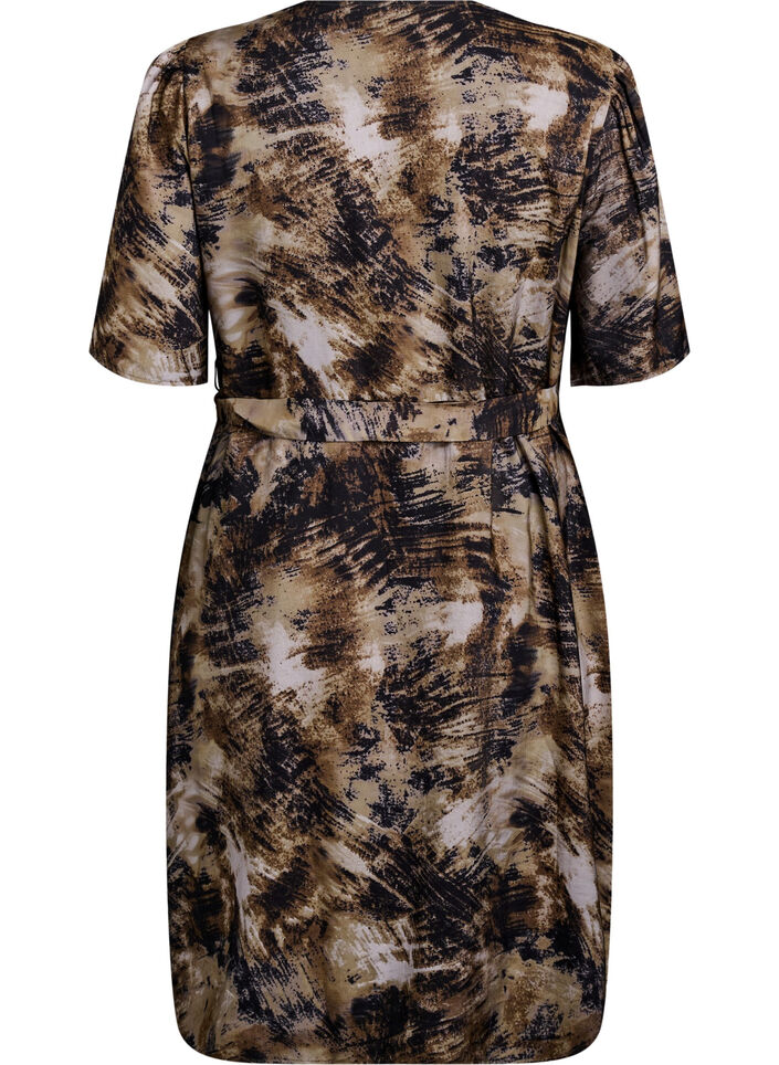 Printed wrap dress, Green, Packshot image number 1