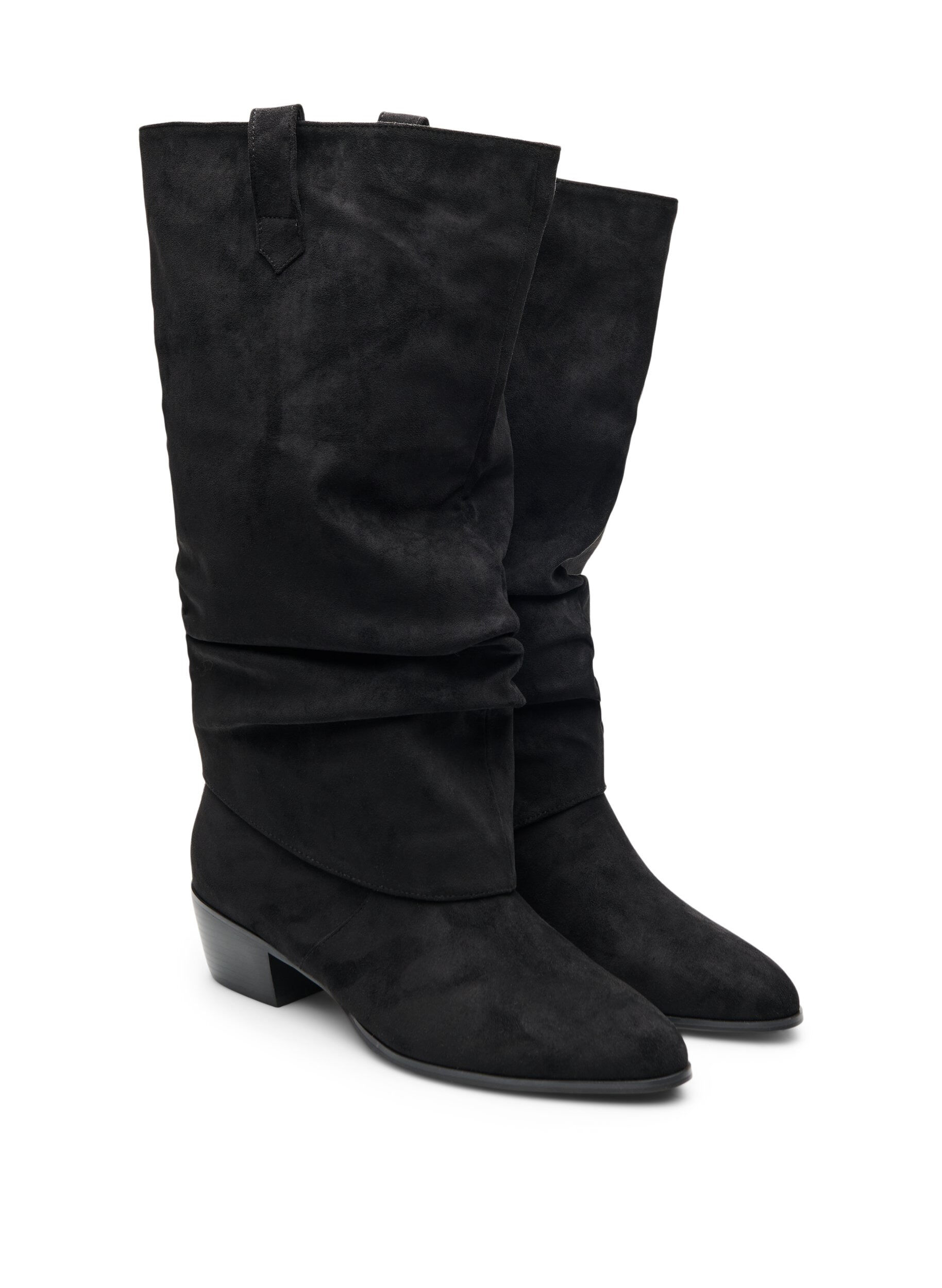 ZizzifashionLong suede-look boot with a detachable shaft, Black, Packshot image number 1