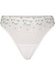 Mesh thong with daisy embroidery, White, Packshot image number 0