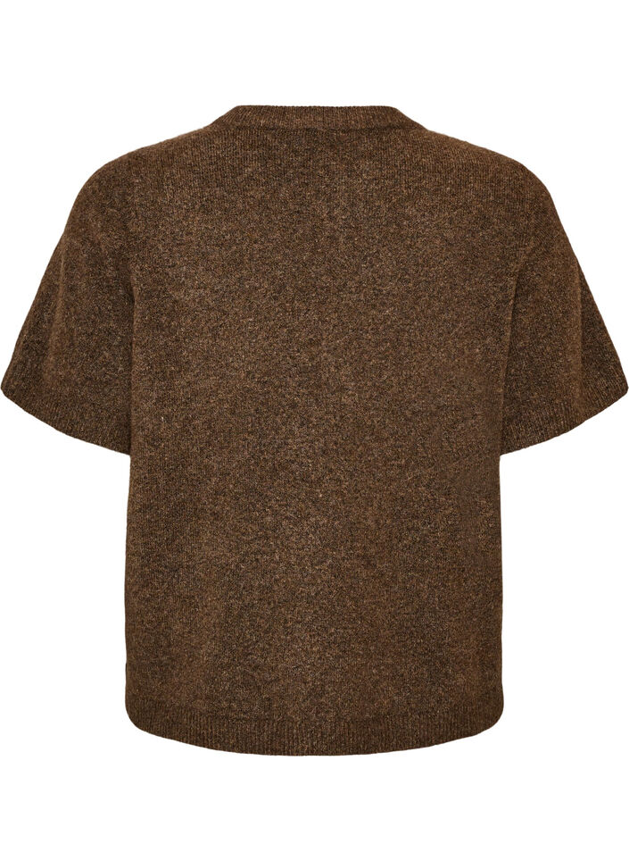 Knit cardigan with short sleeves, Brown, Packshot image number 1