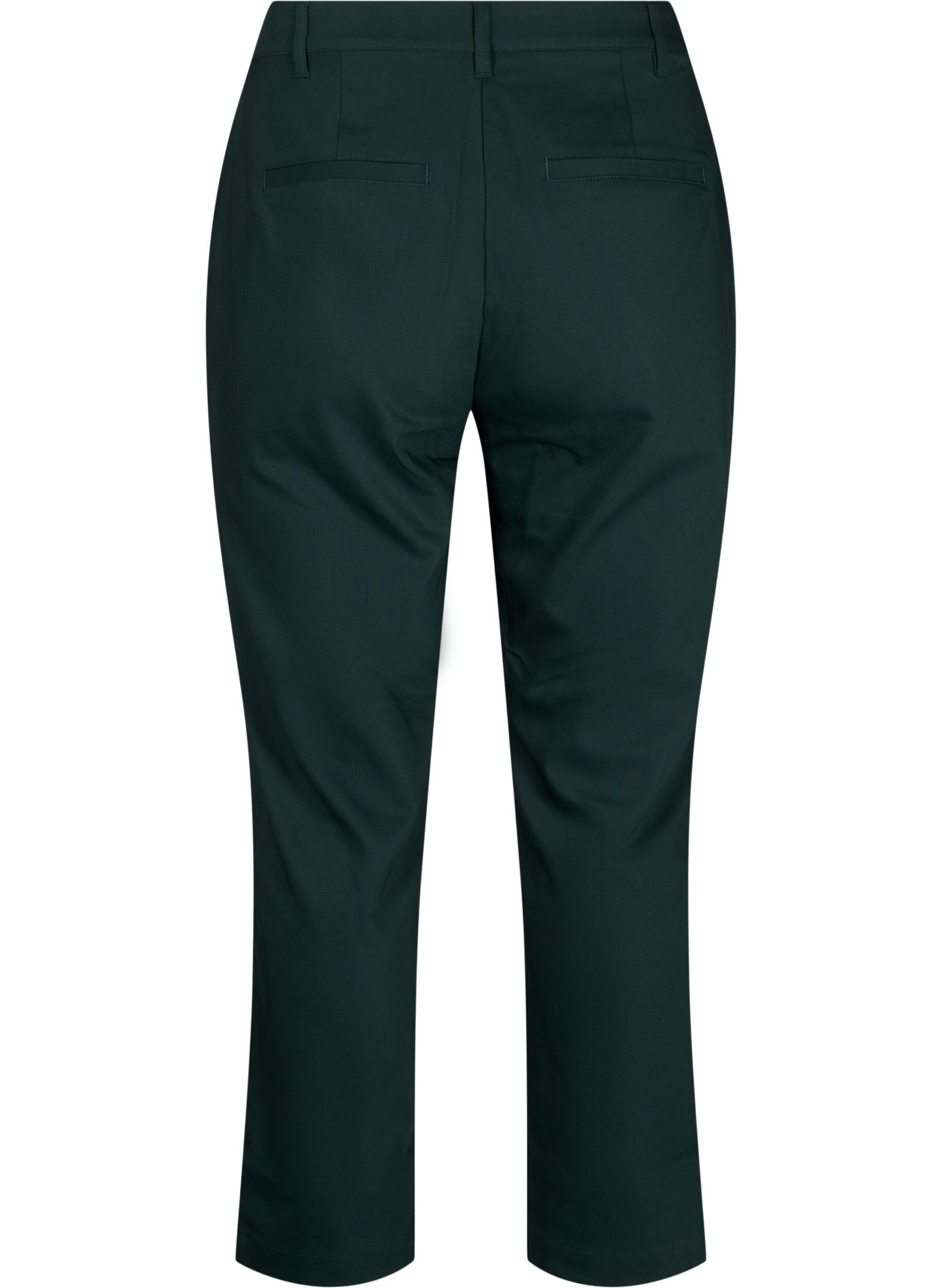 Zizzifashion High-waisted trousers with straight legs, Green, Packshot image number 1