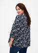 3/4 sleeve cotton Blouse with print, Navy Blazer Leaf, Model image number 1