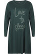 Long-sleeved nightgown in organic cotton, Green, Packshot image number 0