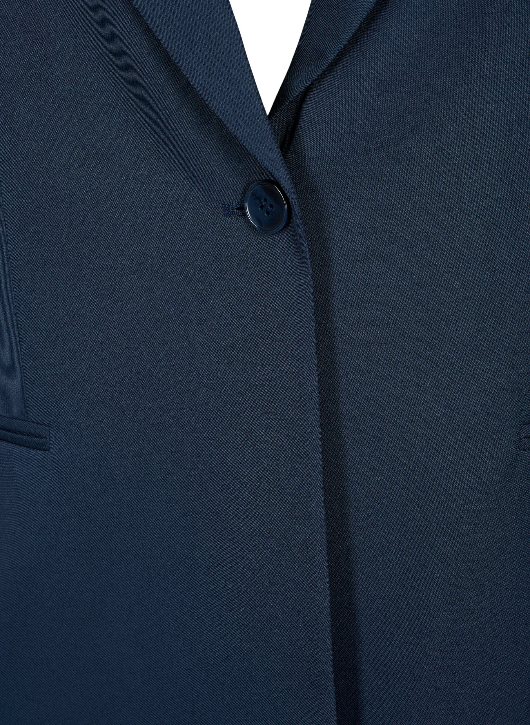 Zizzifashion FLASH - Simple blazer with button, Blue, Packshot image number 2