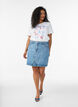 Organic cotton T-shirt with beach print, White, Model image number 1