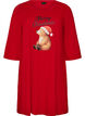 Nightdress in organic cotton with Christmas motif, Red, Packshot image number 0