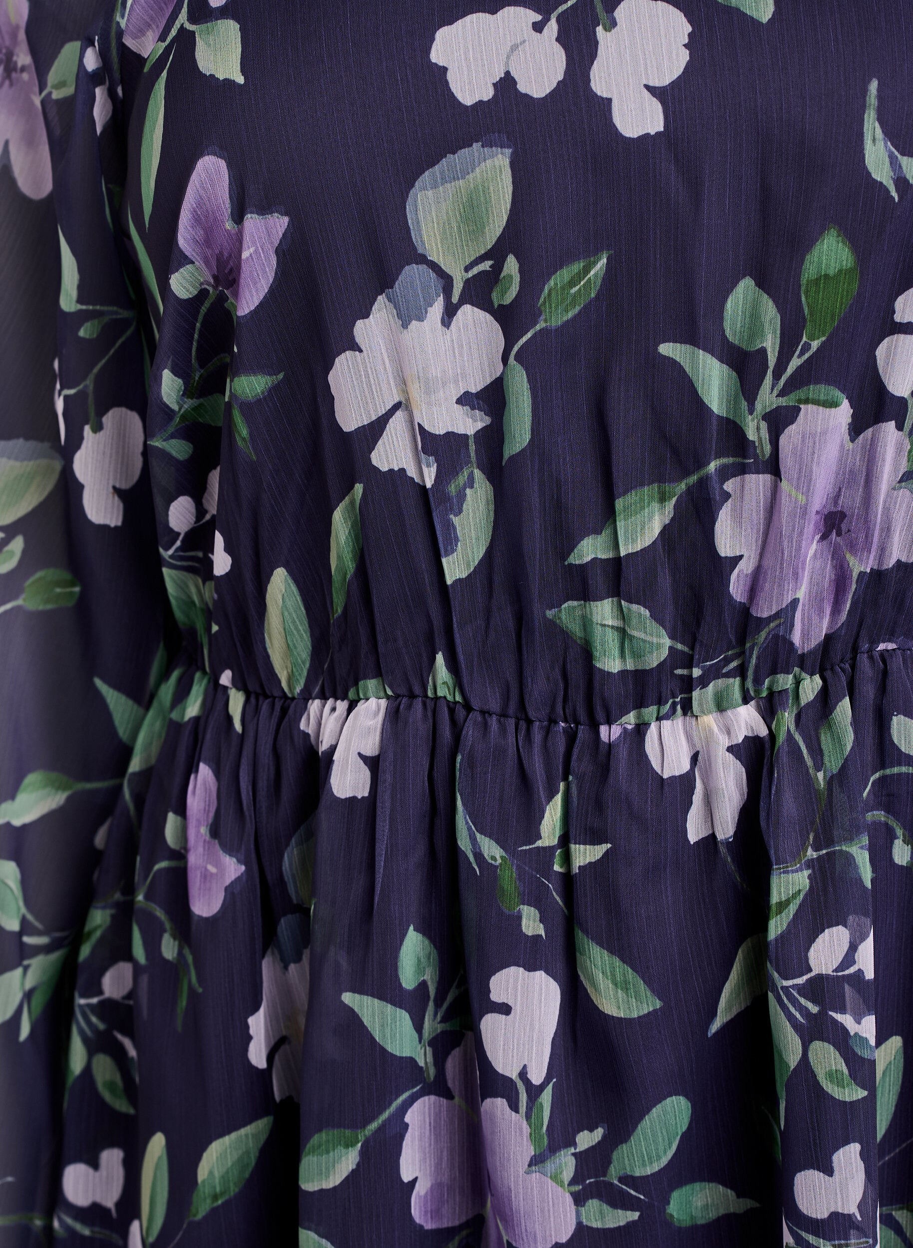 Zizzifashion Chiffon party dress with long sleeves, Blue, Packshot image number 2