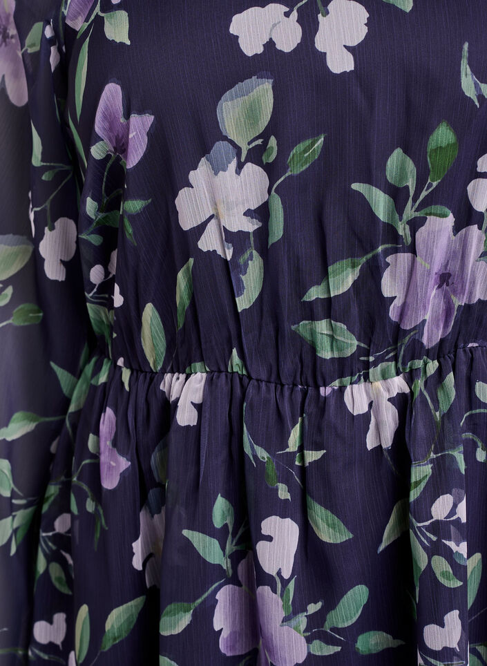 Chiffon party dress with long sleeves, Blue, Packshot image number 2