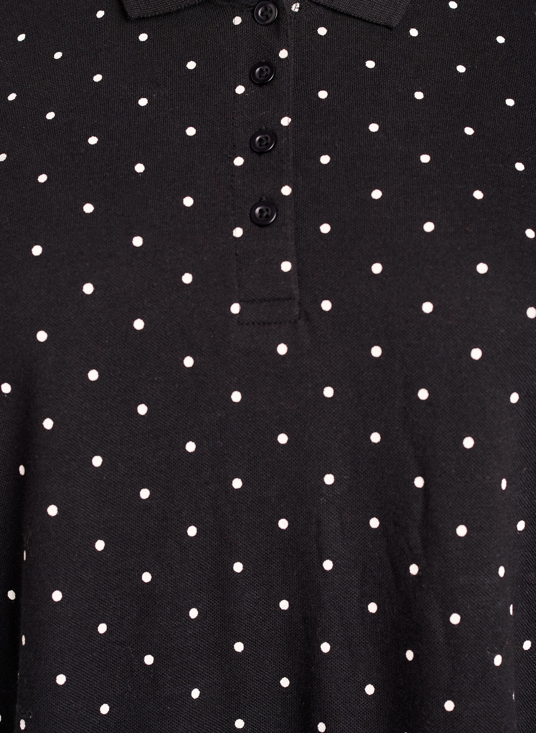 Zizzifashion Dotted polo shirt with short sleeves, Black, Packshot image number 2