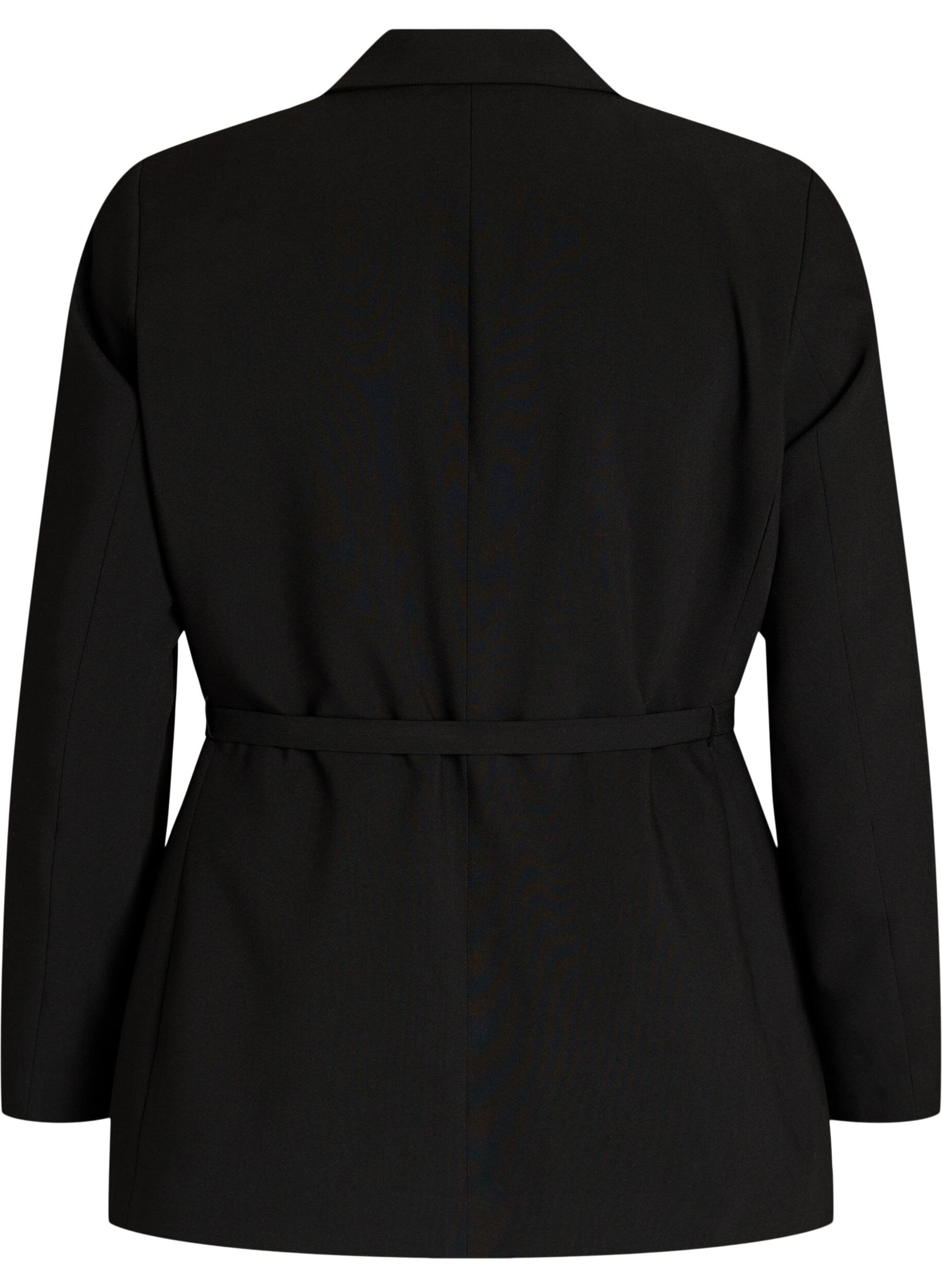 ZizzifashionBlazer with detachable tie belt, Black, Packshot image number 1