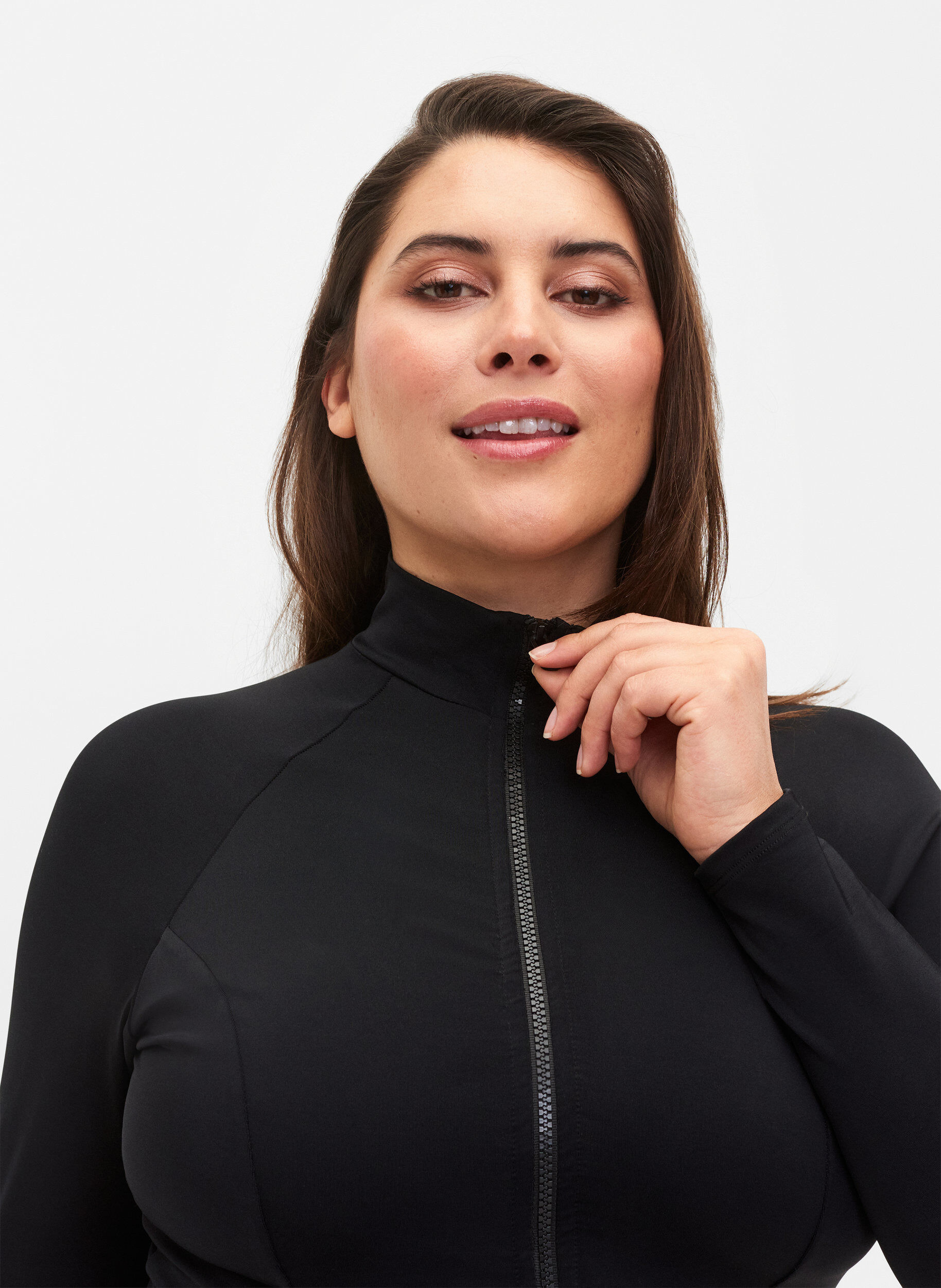 Zizzifashion 	 Swimsuit with long sleeves, Black, Model image number 2